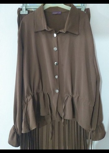 Kadın Kahverengi Pileli - Görsel 3