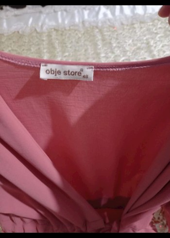 Pembe Uzun Kollu Drapeli Kadın Tunik - Görsel 5