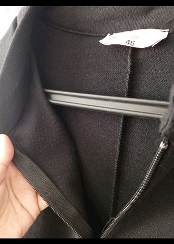 Düğmeli Siyah Uzun Kadın Kaban - Görsel 3