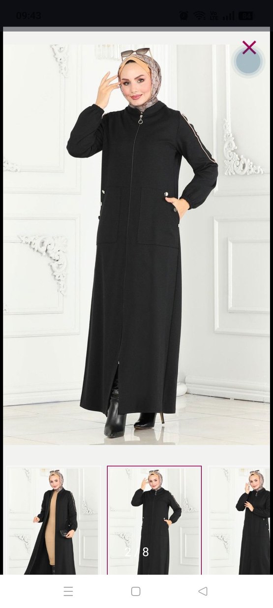 Düğmeli Siyah Uzun Kadın Kaban - Görsel 2