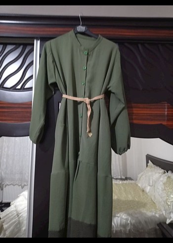 Kadın Haki Uzun krep tunik - Görsel 2