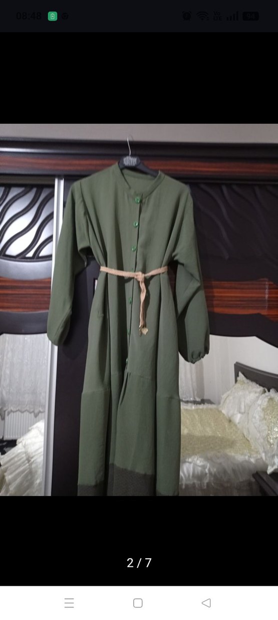 Kadın Haki Uzun krep tunik - Görsel 2