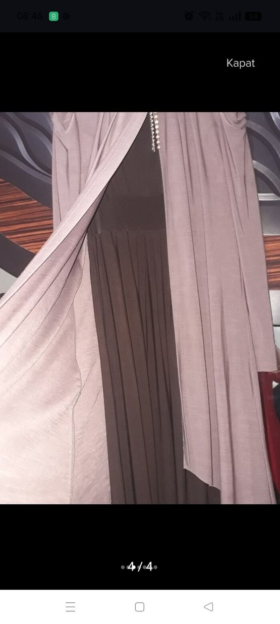 Uzun Kollu Salaş Uzun Elbise - Görsel 3