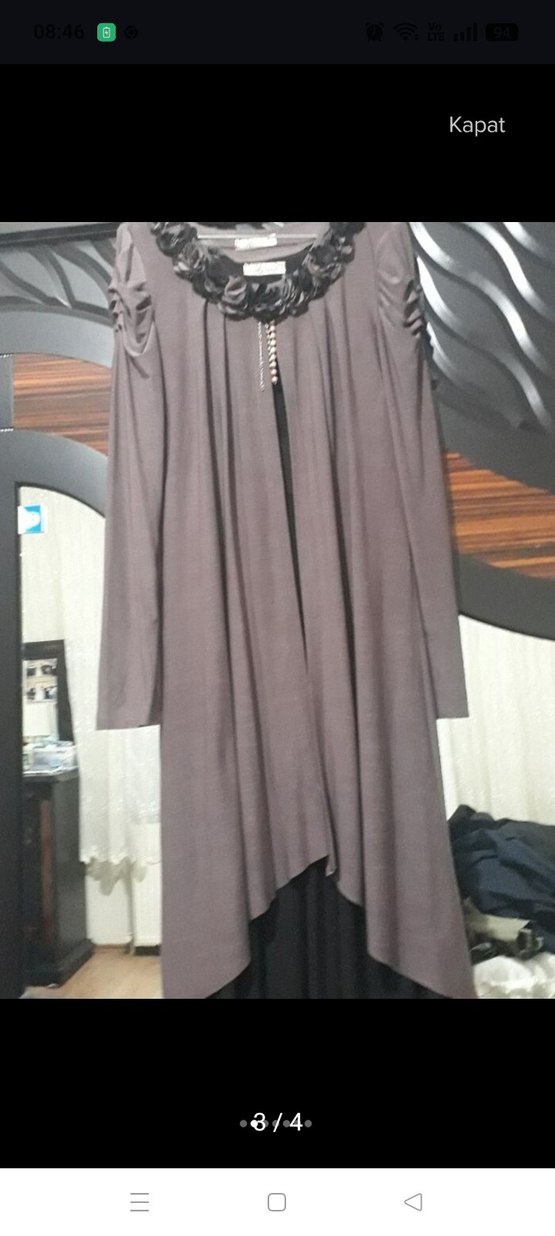 Uzun Kollu Salaş Uzun Elbise - Görsel 2