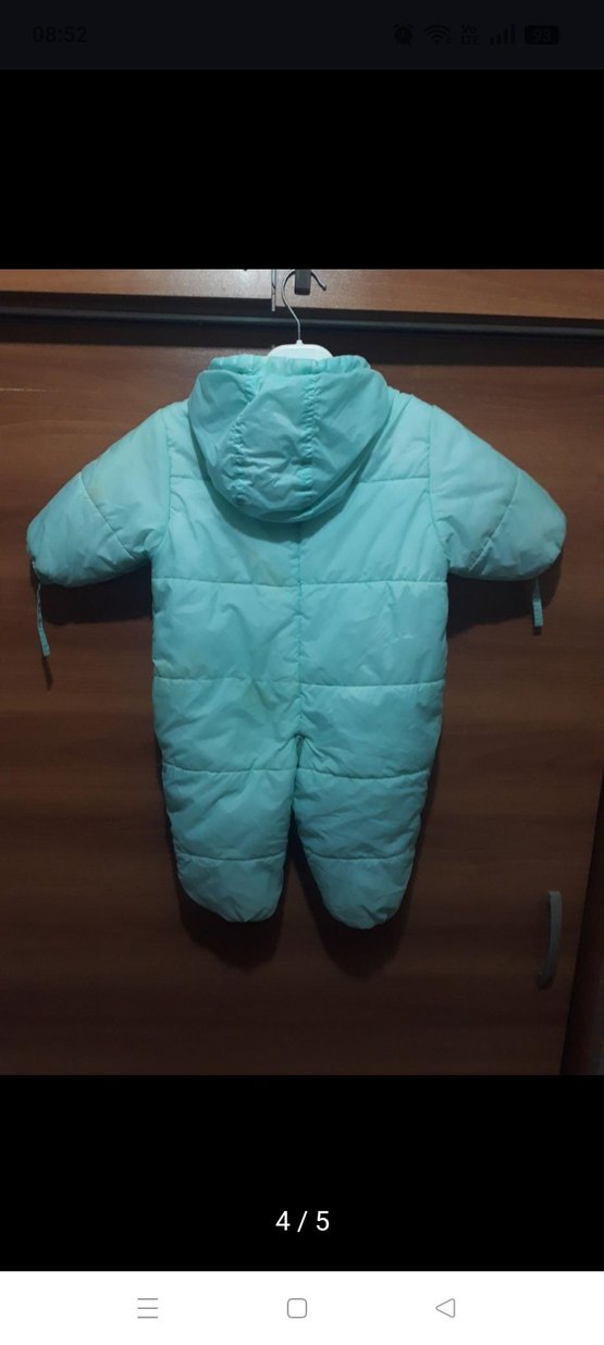 Düğmeli Turkuaz Bebek Tulumu - Görsel 2