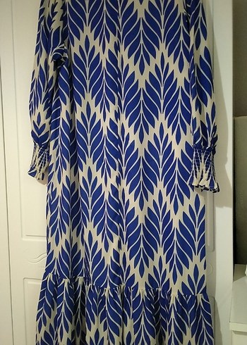 Mavi  Uzun  Elbise - Görsel 2