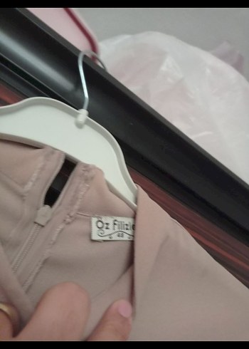 Bej Kadın Uzun Piliseli Elbise - Görsel 2