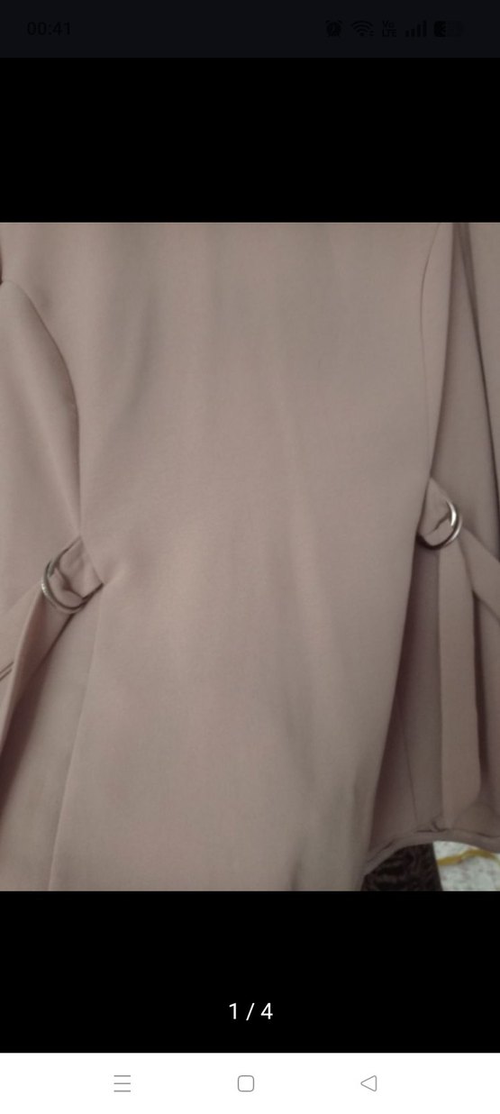 Bej Kadın Uzun Piliseli Elbise - Görsel 4