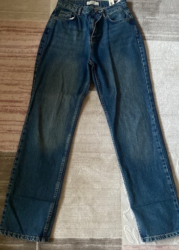 Kadın Mavi düz kesim Kot Pantolon