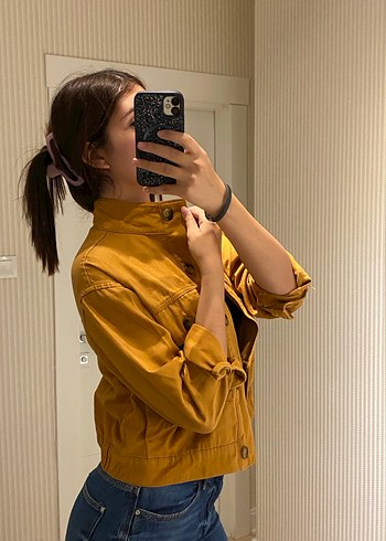 Trendyol & Milla Hardal Düğmeli Bol Kesim Denim Ceket