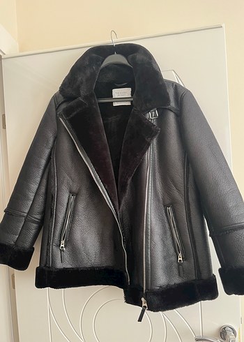 Stradivarius Siyah Deri Biker Ceket