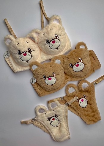 Nakışlı, sevimli tavşan kürklü, normal dolgulu iç takım - Görsel 5