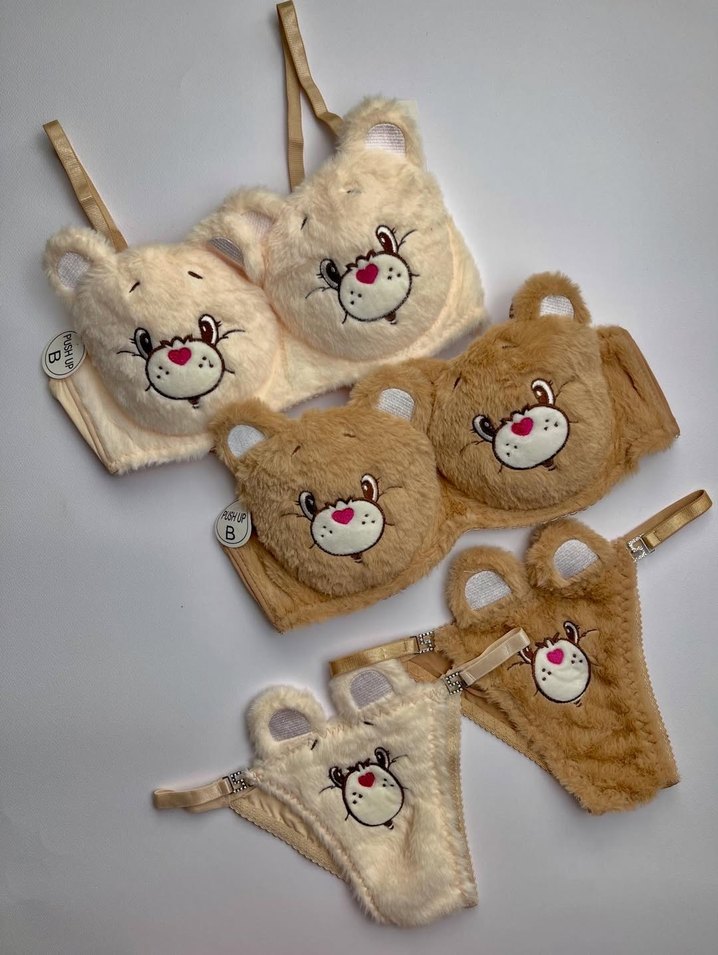 Nakışlı, sevimli tavşan kürklü, normal dolgulu iç takım - Görsel 5