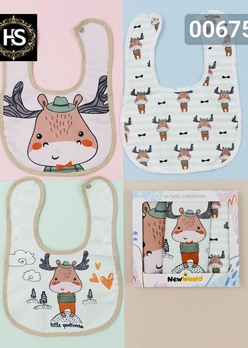 Unicorn Desenli Pastel Renkli Bebek Önlüğü - Görsel 8