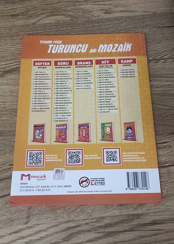 Mozaik Yayınları 8. Sınıf Paragraf Soru Bankası