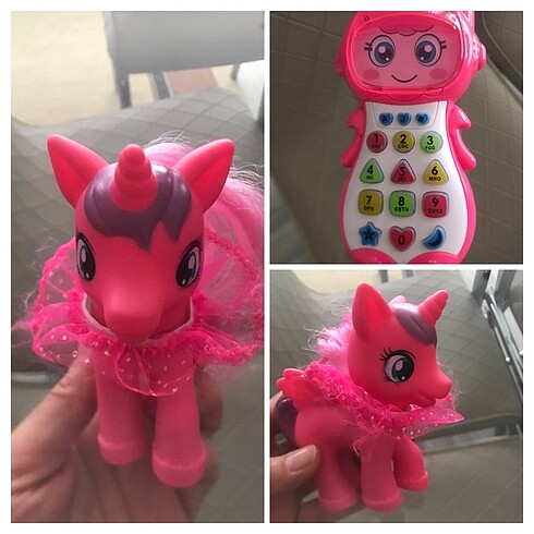Kız çocuğu müzikli telefon ve pony at