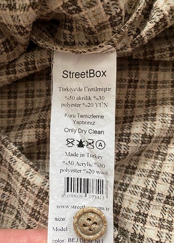 Diğer Streetbox Düğmeli Gri Kareli Elbise