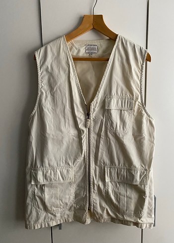 Erkek Bej Fermuarlı Safari Yelek - Görsel 2