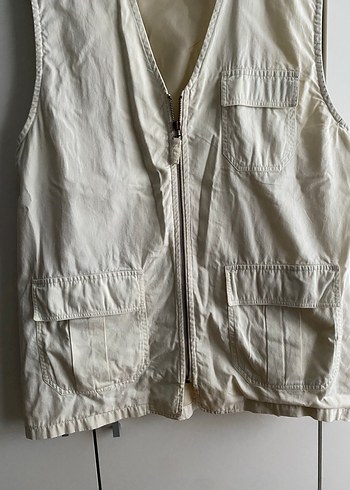 Erkek Bej Fermuarlı Safari Yelek - Görsel 3