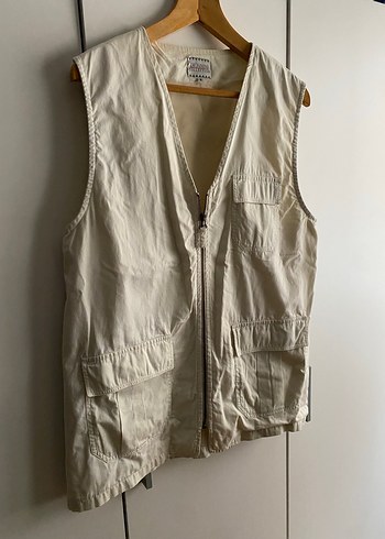 Erkek Bej Fermuarlı Safari Yelek - Görsel 6