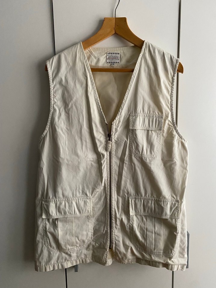 Erkek Bej Fermuarlı Safari Yelek - Görsel 2