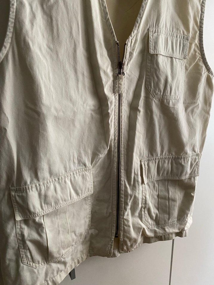 Erkek Bej Fermuarlı Safari Yelek - Görsel 5