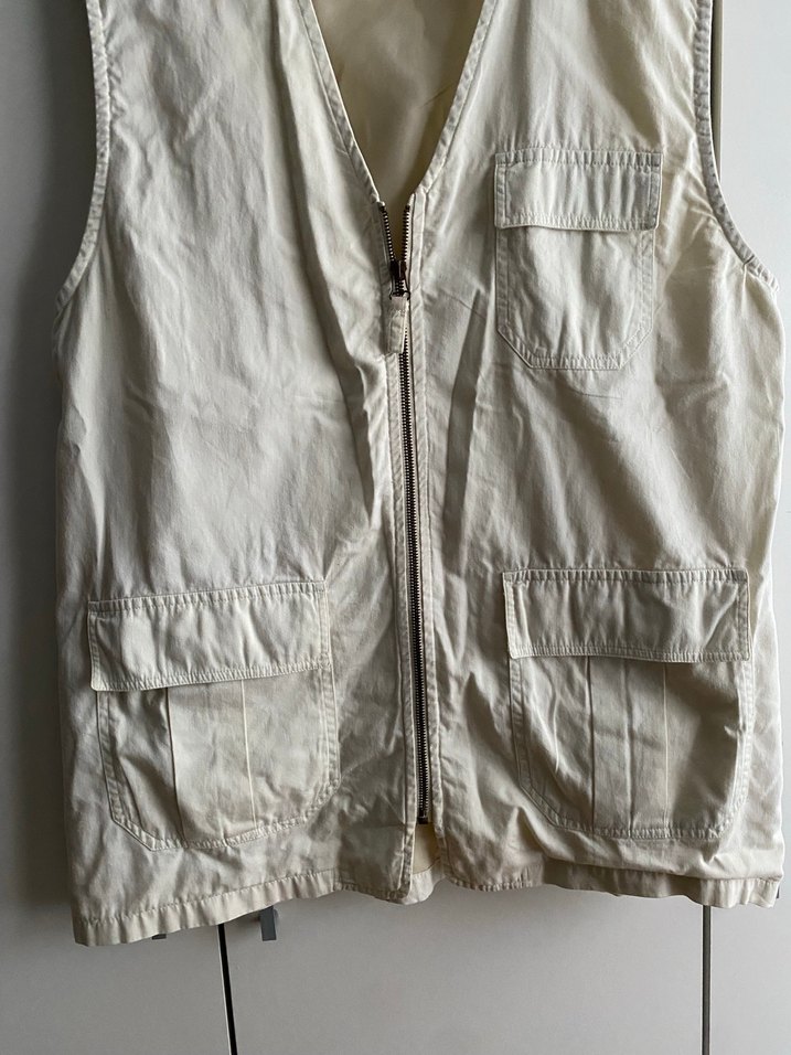 Erkek Bej Fermuarlı Safari Yelek - Görsel 3