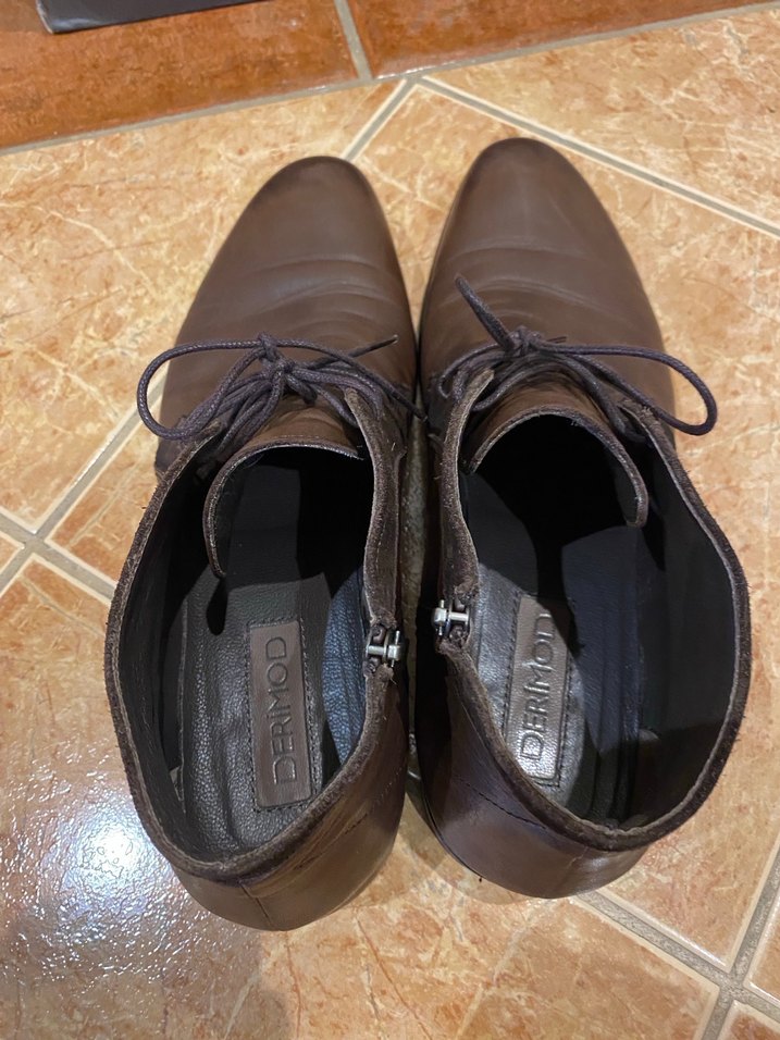 Derimod Kahverengi Deri Erkek Klasik Bot - Görsel 4