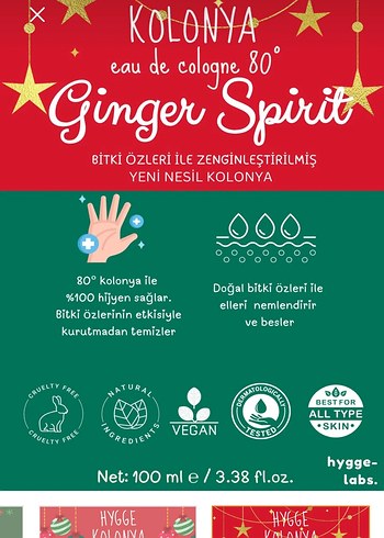 Hygge Kolonya Ginger Spirit 100 ml - Görsel 5