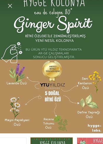 Hygge Kolonya Ginger Spirit 100 ml