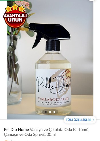 PellDio Vanilya & Çikolata Oda ve Çamaşır Spreyi 500ml