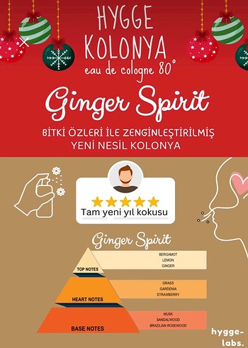 Hygge Kolonya Ginger Spirit 100 ml - Görsel 4