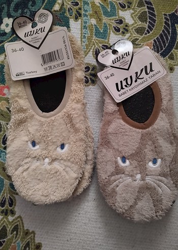 Kızlar için Nakışlı Örgü Yün Terlikler - Görsel 2