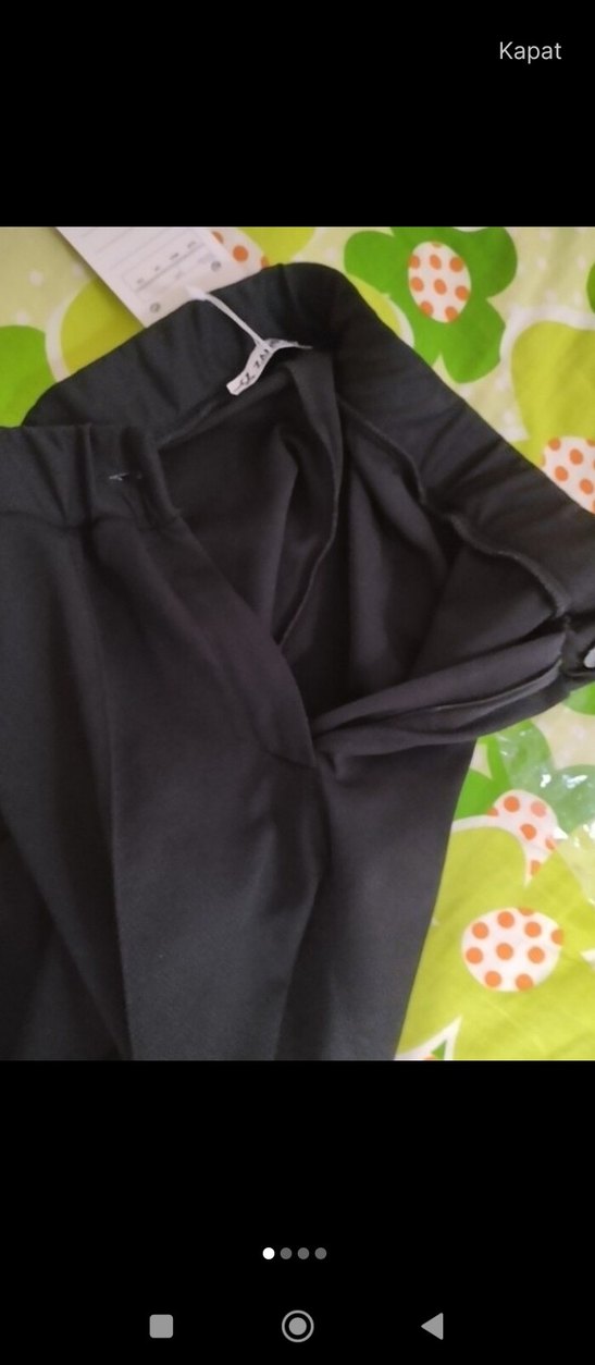 Kadın  Uzun  likralı Kumaş Pantolon Fermuarlı - Görsel 2