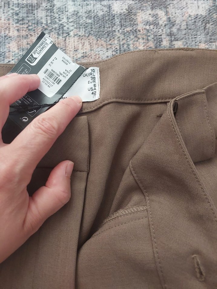 Bej Kadın Salaş Kumaş Pantolon - Görsel 4