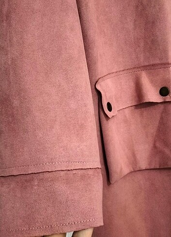 44 Beden pembe Renk Trenchcoat,Kap