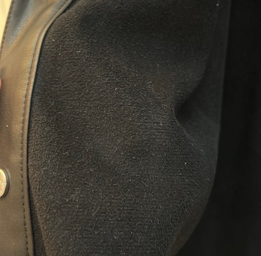 Düğmeli Siyah Deri Kadın Ceket - Görsel 2