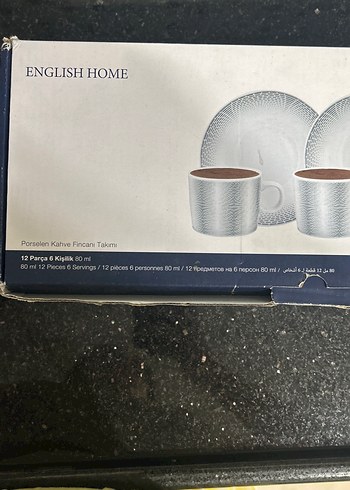 English Home 12 Parça 6 Kişilik Kahve Fincanı Takımı