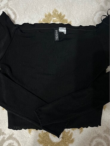 H&M Siyah Crop bluz
