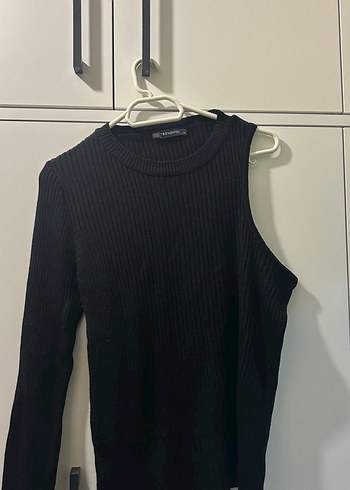 Kadın Siyah Triko Uzun Kollu Kazak, Etek ve Bluz - Görsel 2