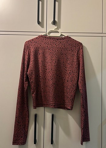 Burgundy Yılan Desenli Uzun Kollu Bluz - Görsel 3