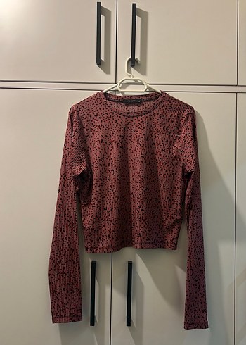 Burgundy Yılan Desenli Uzun Kollu Bluz - Görsel 2