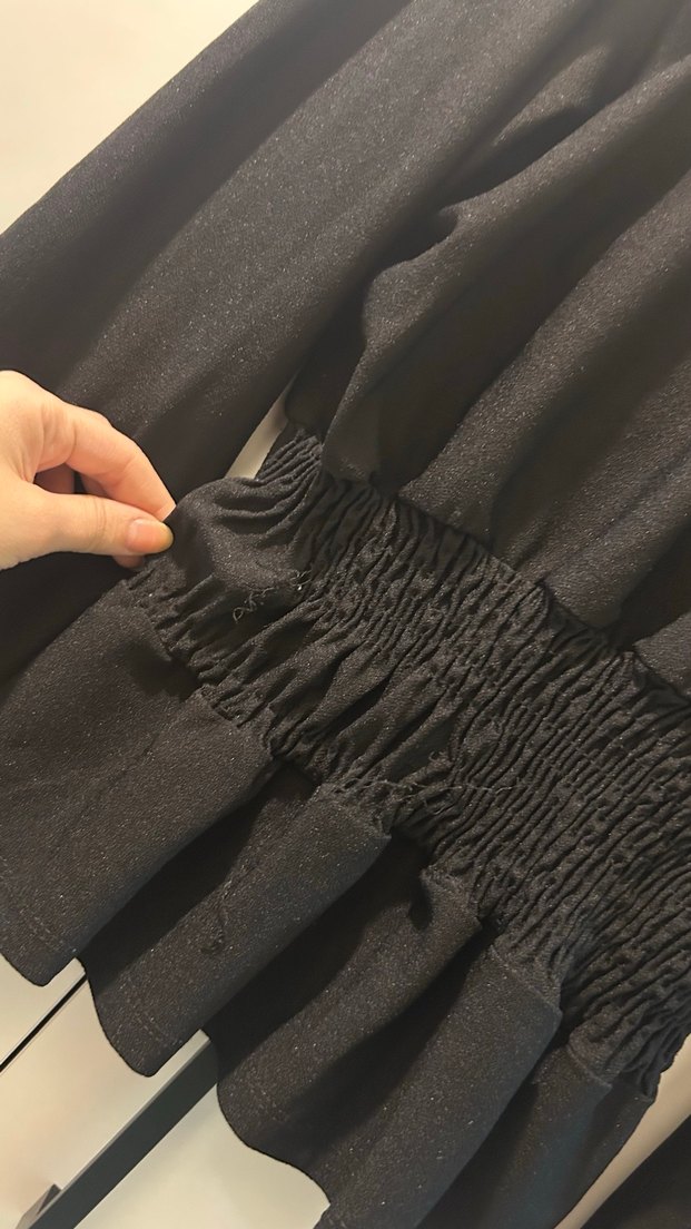 Siyah Kemerli V Yaka Uzun Kollu Bluz - Görsel 5