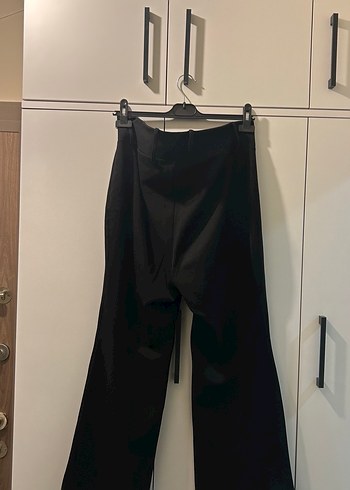 Siyah Midi Kadın Kumaş Pantolon - Görsel 3