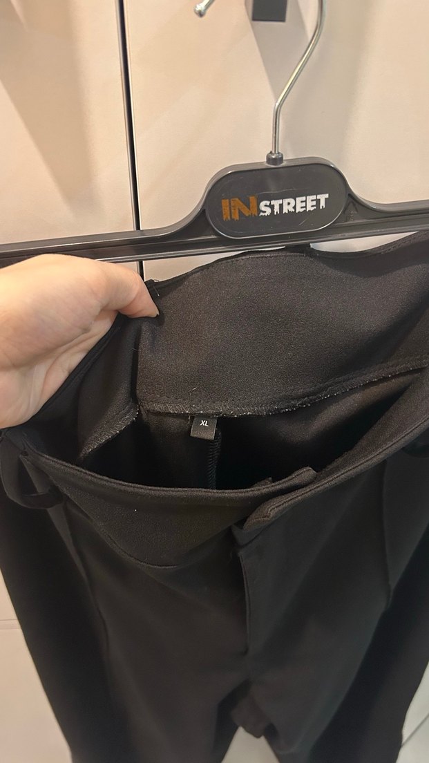 Siyah Midi Kadın Kumaş Pantolon - Görsel 4