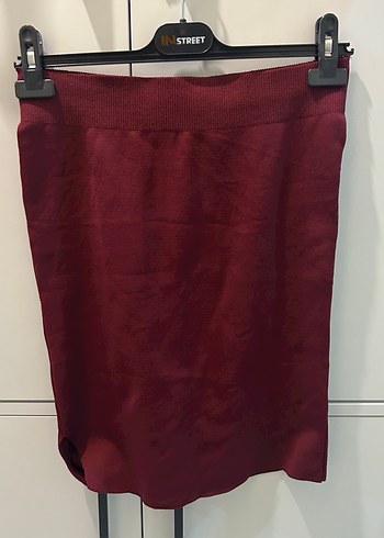 Bordo Kadın İnce Yün Kazak ve Etek 2li Takım - Görsel 4