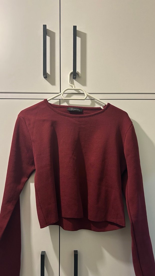 Bordo Kadın İnce Yün Kazak ve Etek 2li Takım - Görsel 2