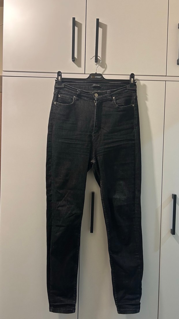 Siyah Kadın Midi Boy Kot Pantolon - Görsel 2