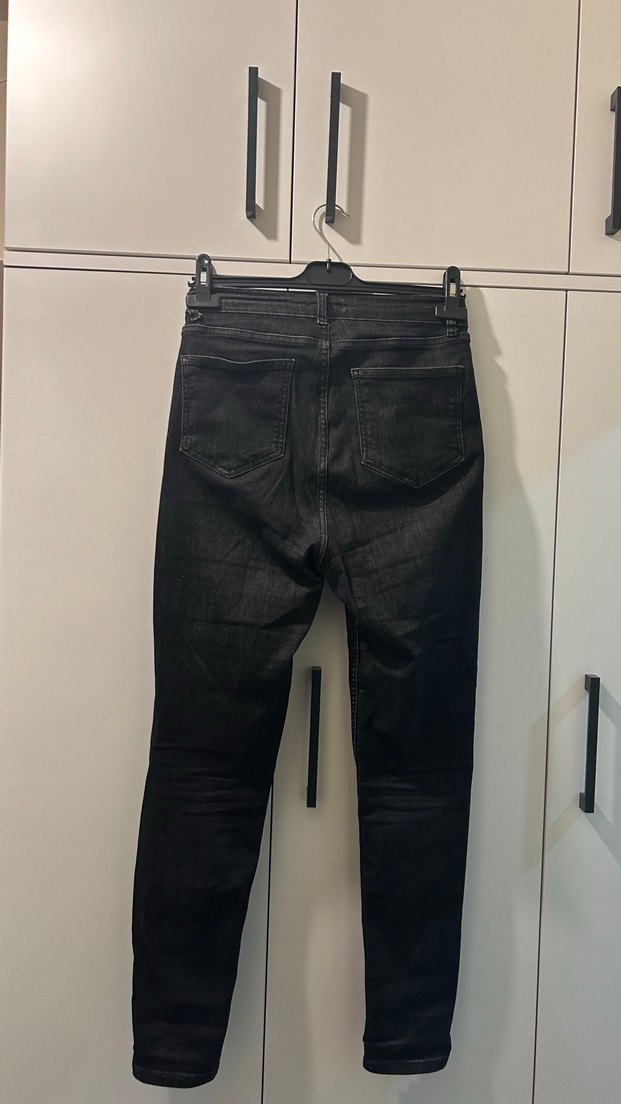 Siyah Kadın Midi Boy Kot Pantolon - Görsel 4