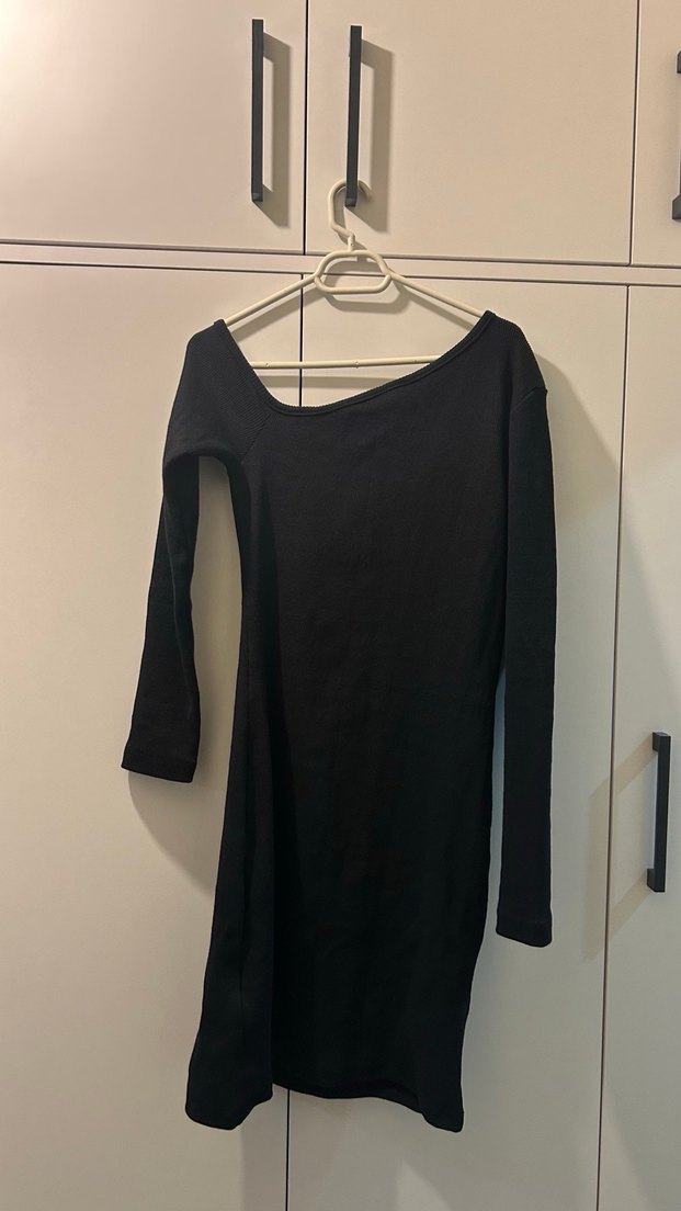 Siyah Kadın Uzun Kollu Triko Elbise - Görsel 4